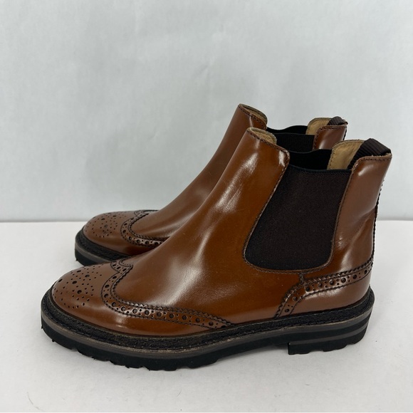lo.white Classic Brown Brogue Chelsea Boots main image 8